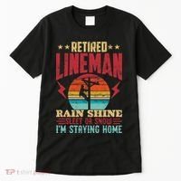 Funny Retired Lineman For Retirement Dad Grandpa Tall T-Shirt thumb 0