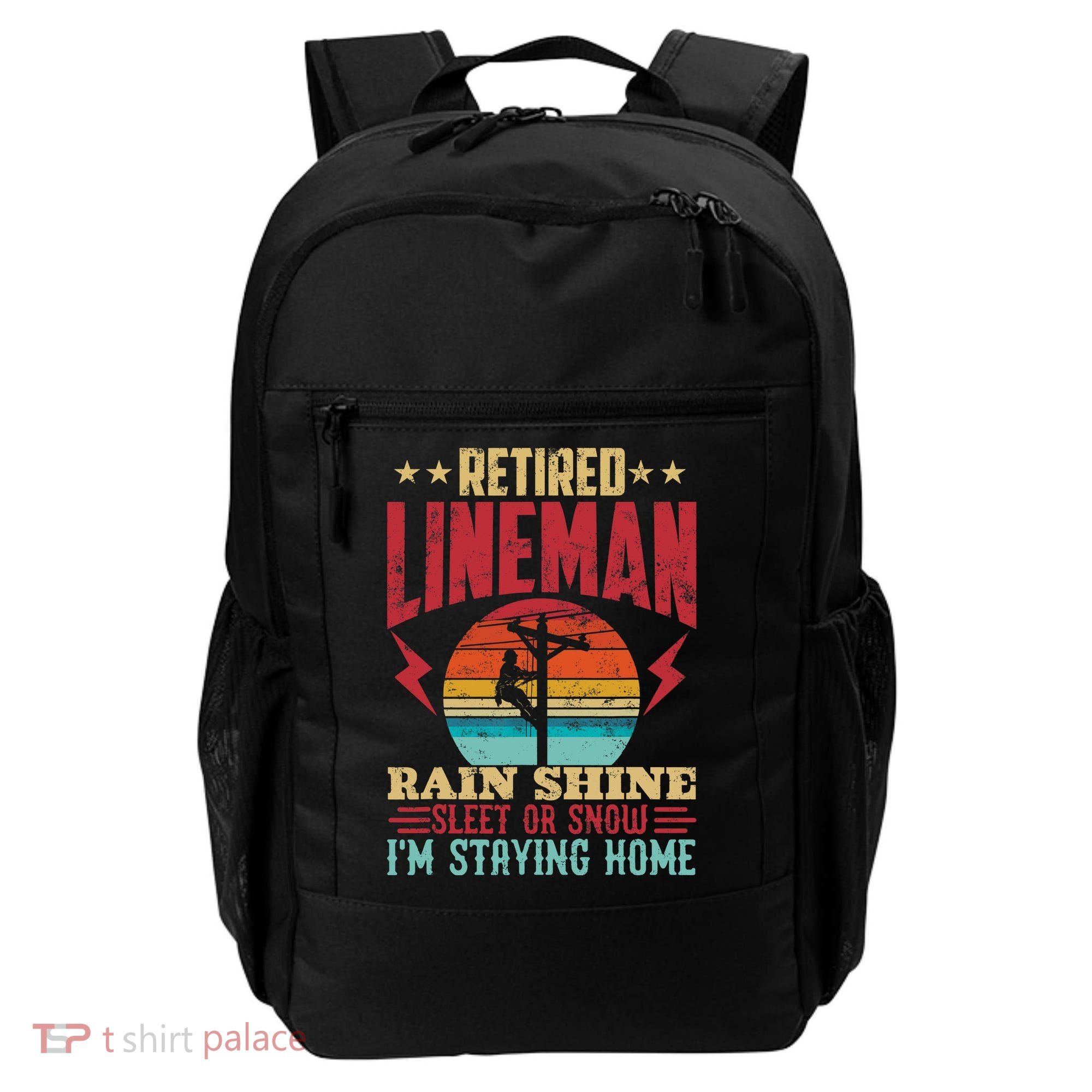 Funny Retired Lineman For Retirement Dad Grandpa Backpack
