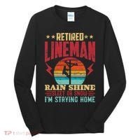 Funny Retired Lineman For Retirement Dad Grandpa Tall Long Sleeve Shirt thumb 0
