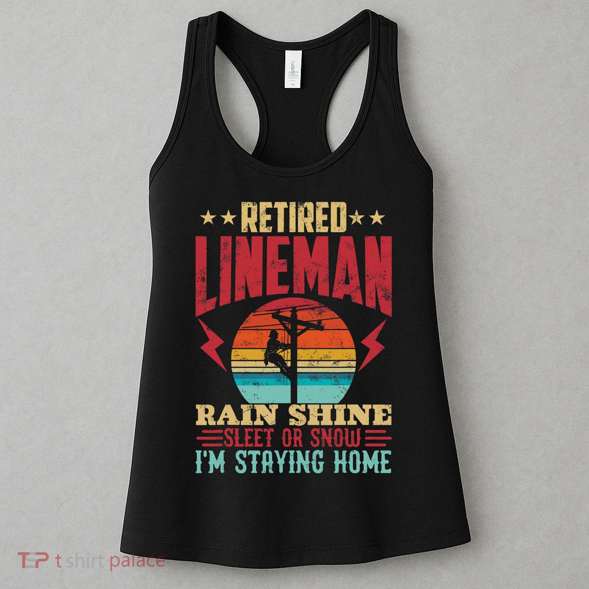 Funny Retired Lineman For Retirement Dad Grandpa Women's Tank Top