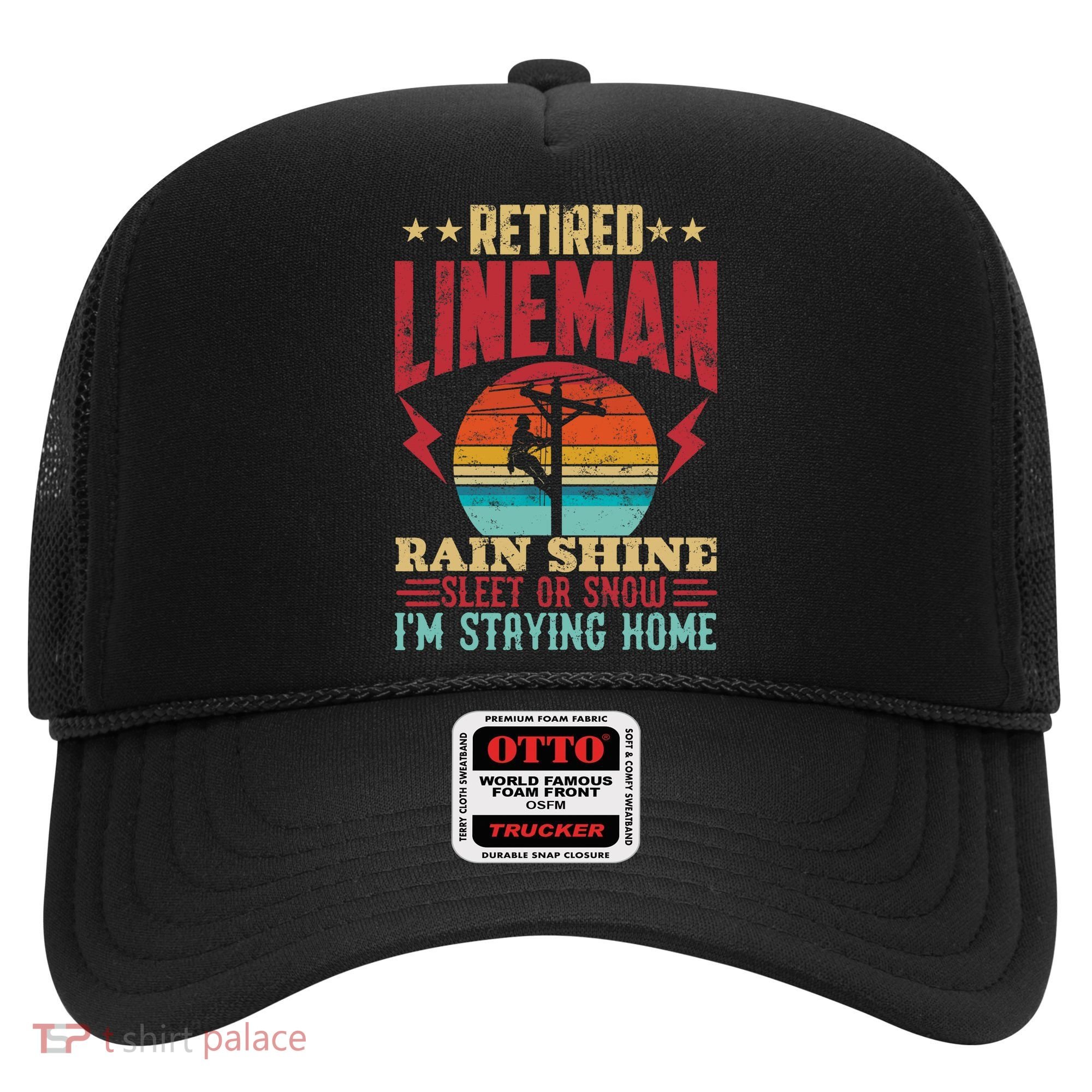 Funny Retired Lineman For Retirement Dad Grandpa Hat