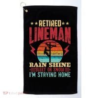Funny Retired Lineman For Retirement Dad Grandpa Golf Towel thumb 0