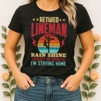 Funny Retired Lineman For Retirement Dad Grandpa Women's T-Shirt thumb 2