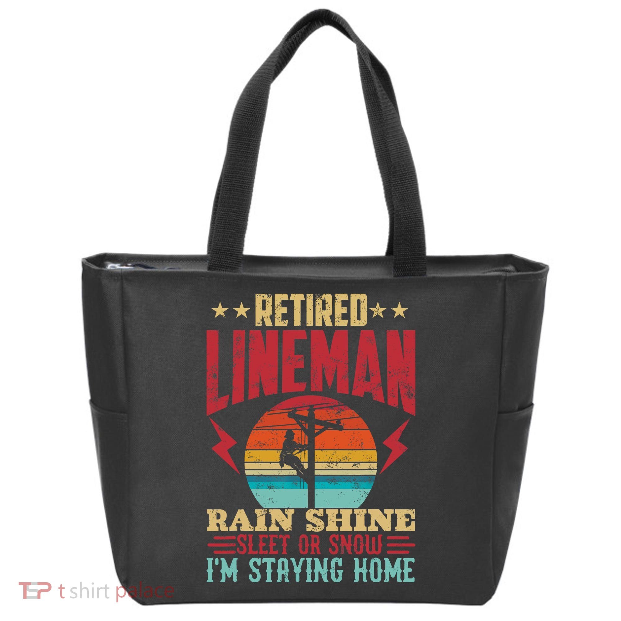 Funny Retired Lineman For Retirement Dad Grandpa Tote Bag