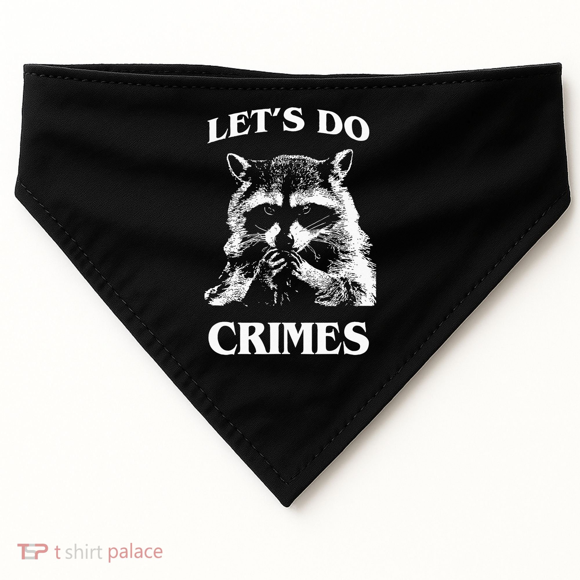 Funny Raccoon Lets Do Crimes Trashed Racoon Panda Lovers USA-Made Doggie Bandana