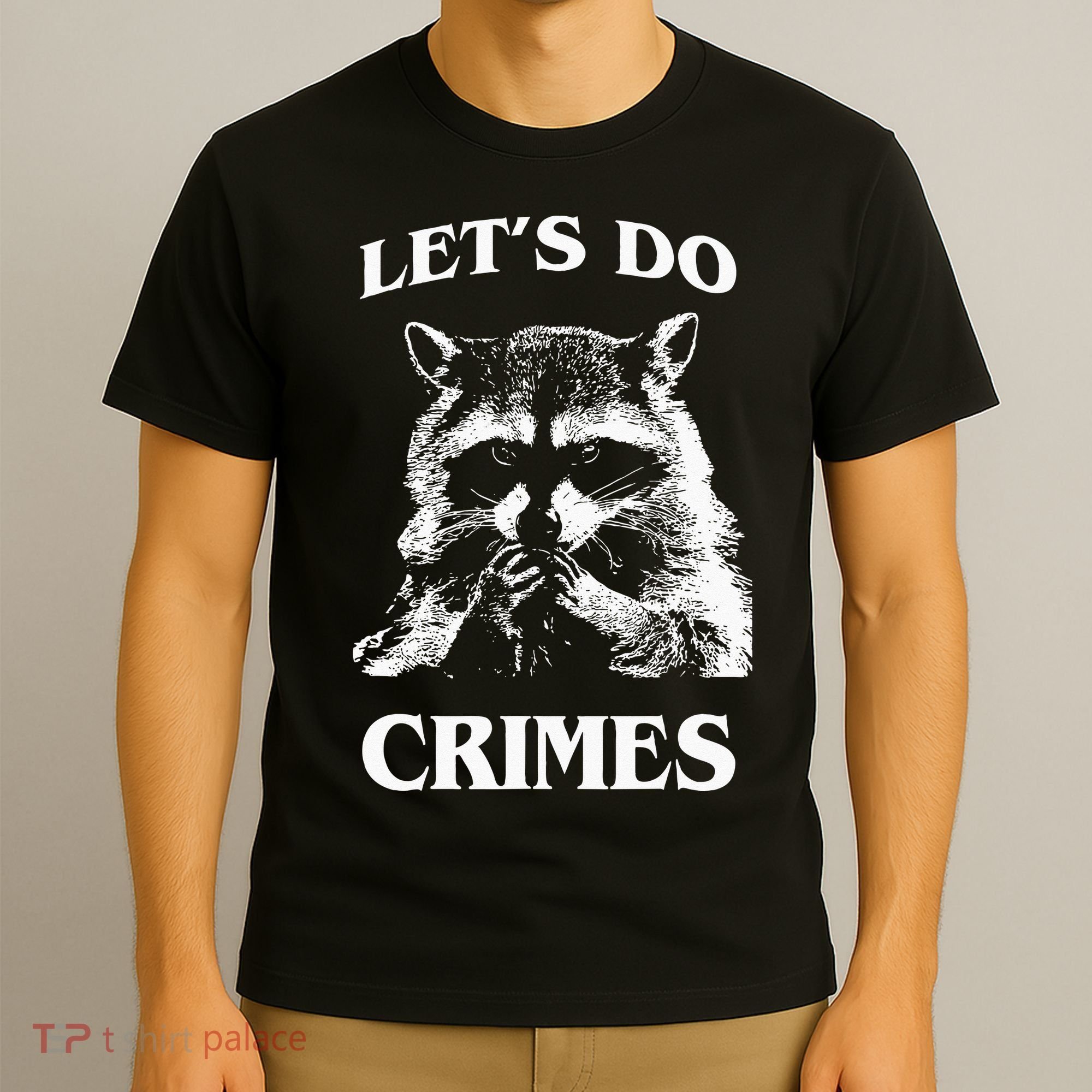 Funny Raccoon Lets Do Crimes Trashed Racoon Panda Lovers T-Shirt