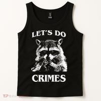Funny Raccoon Lets Do Crimes Trashed Racoon Panda Lovers Tank Top thumb 2