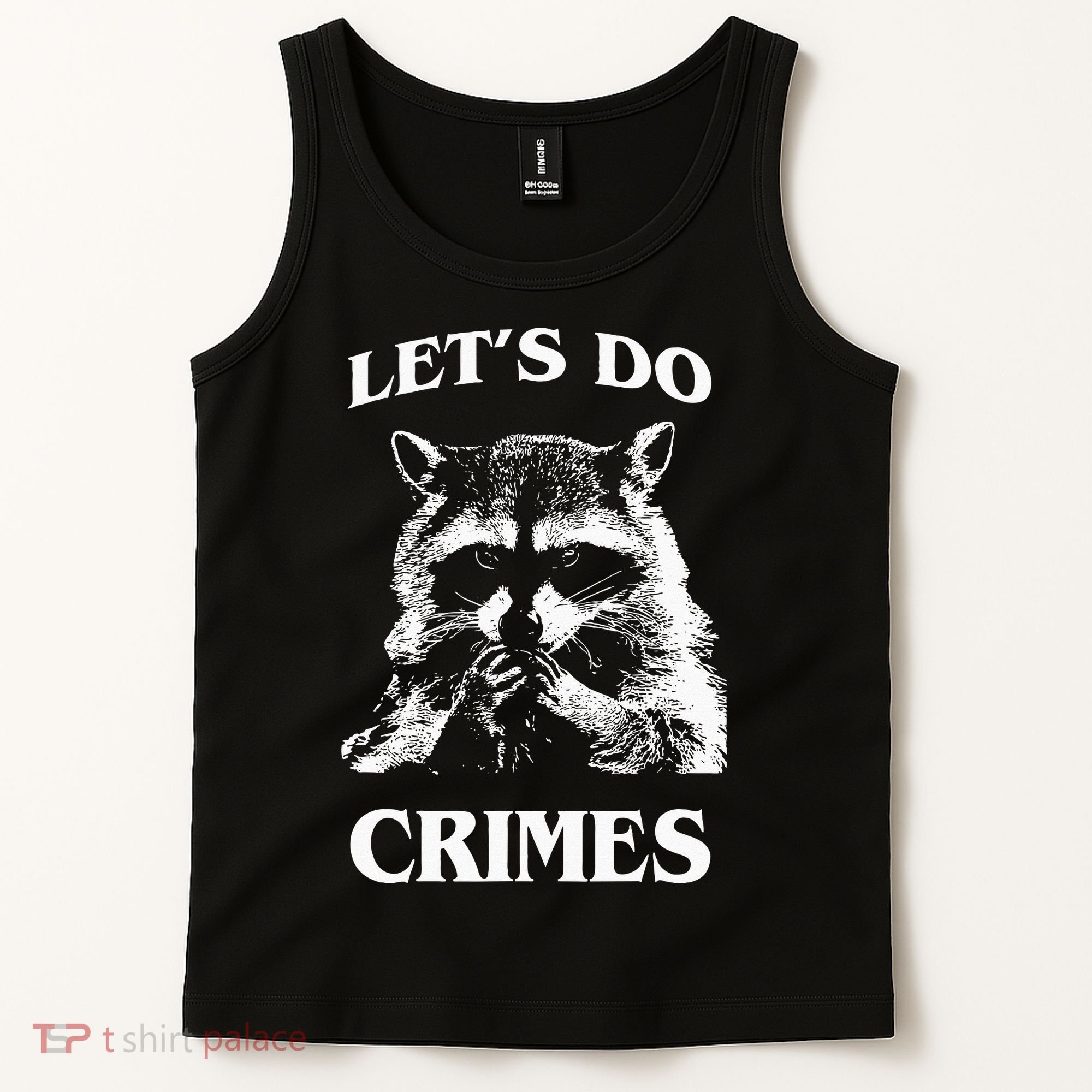 Funny Raccoon Lets Do Crimes Trashed Racoon Panda Lovers Tank Top