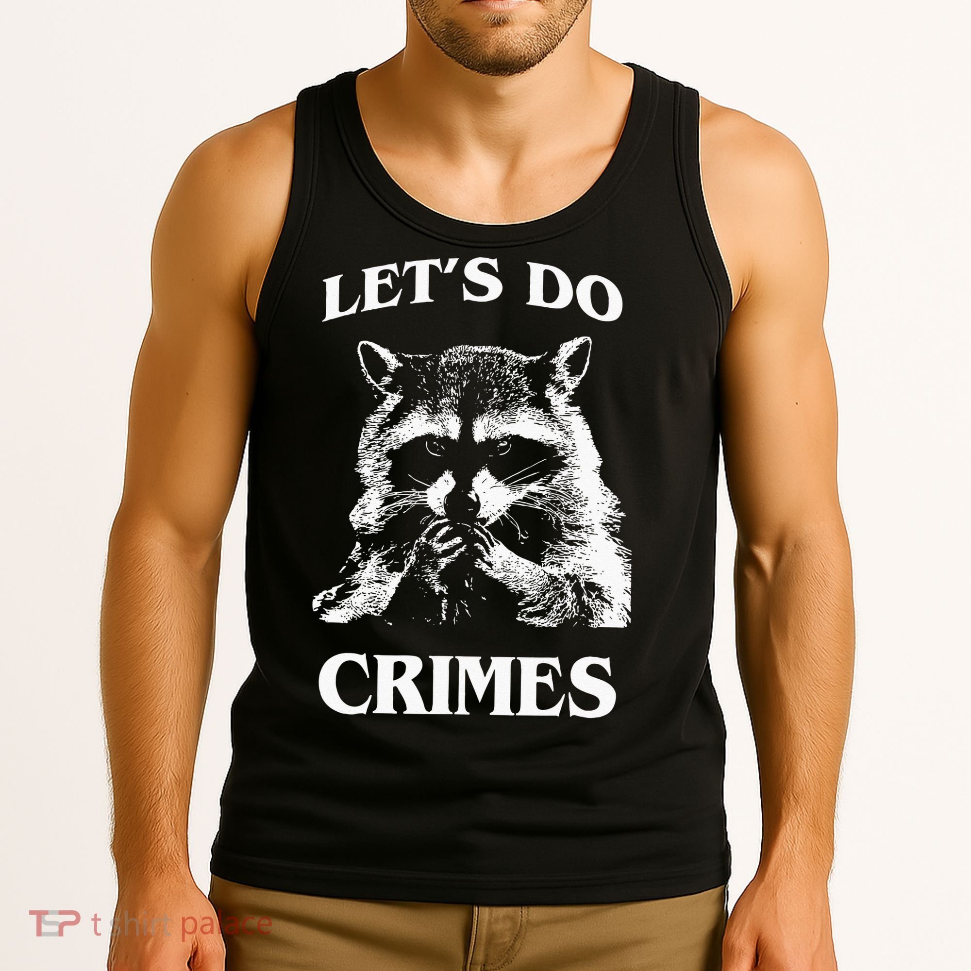 Funny Raccoon Lets Do Crimes Trashed Racoon Panda Lovers Tank Top