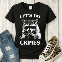 Funny Raccoon Lets Do Crimes Trashed Racoon Panda Lovers Women's T-Shirt thumb 3