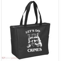 Funny Raccoon Lets Do Crimes Trashed Racoon Panda Lovers Tote Bag thumb 2