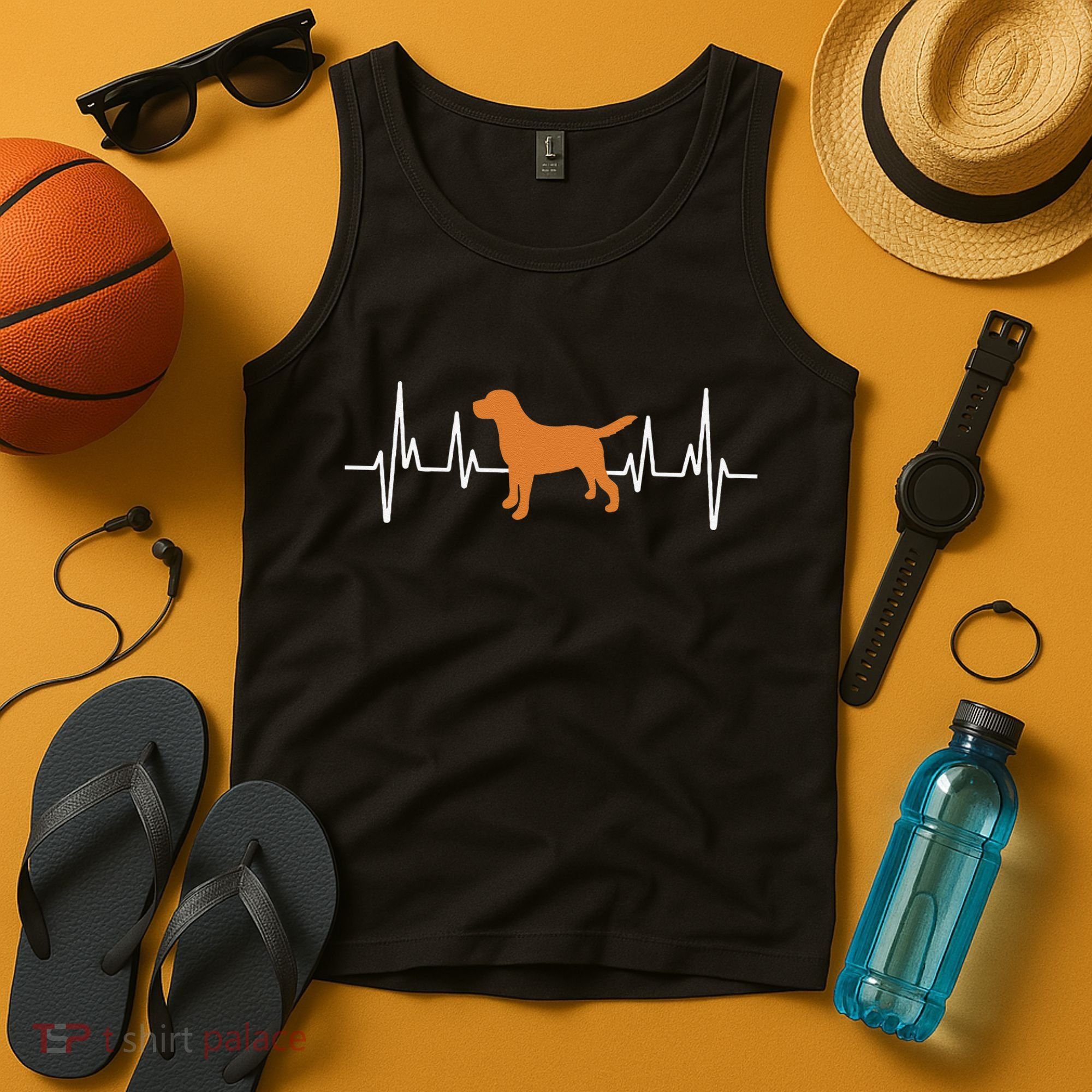 Fox Red Lab Heartbeat Valentine's Day Dog Labrador Retriever Tank Top