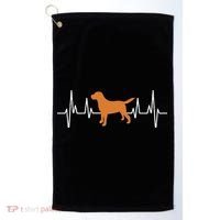 Fox Red Lab Heartbeat Valentine's Day Dog Labrador Retriever Golf Towel thumb 0