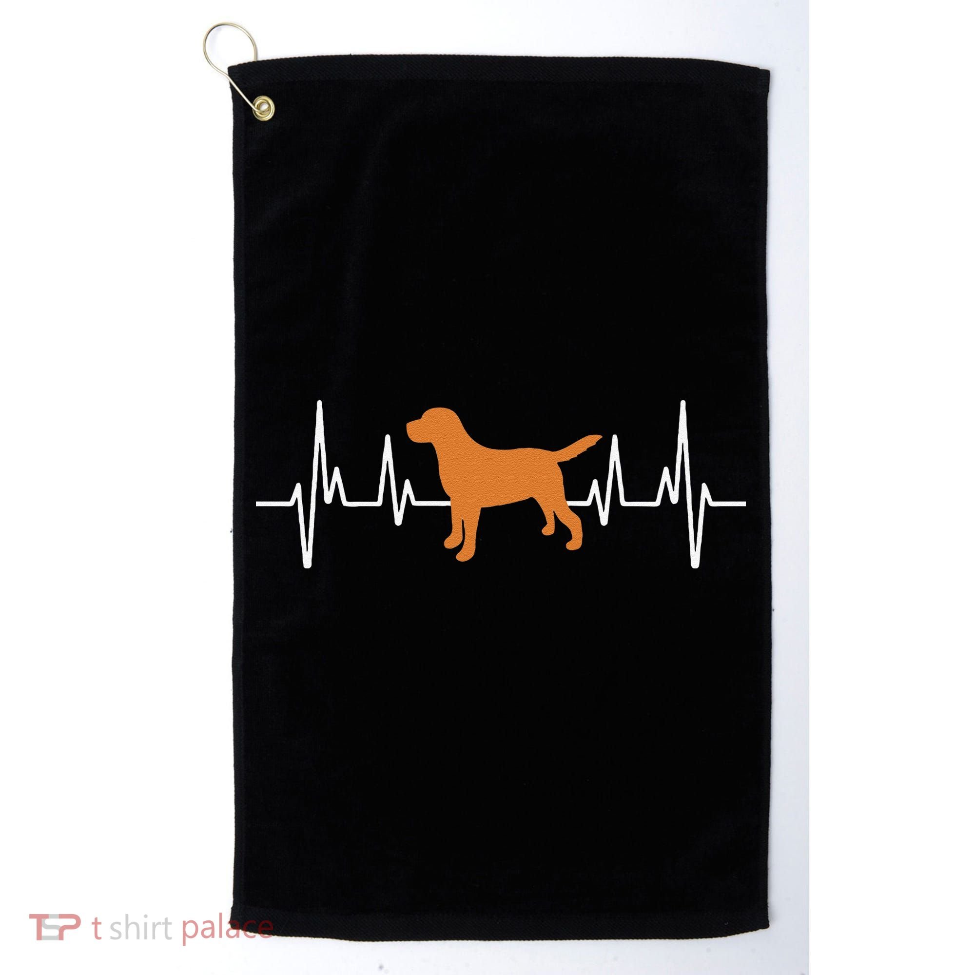 Fox Red Lab Heartbeat Valentine's Day Dog Labrador Retriever Golf Towel
