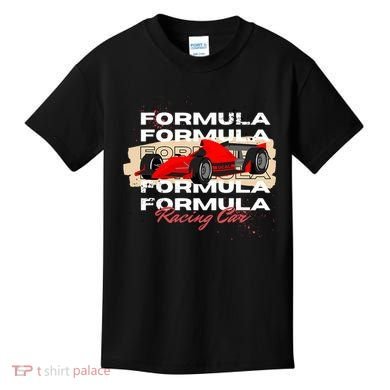 Formula Racing Lovers Race Car Fan Kids T-Shirt