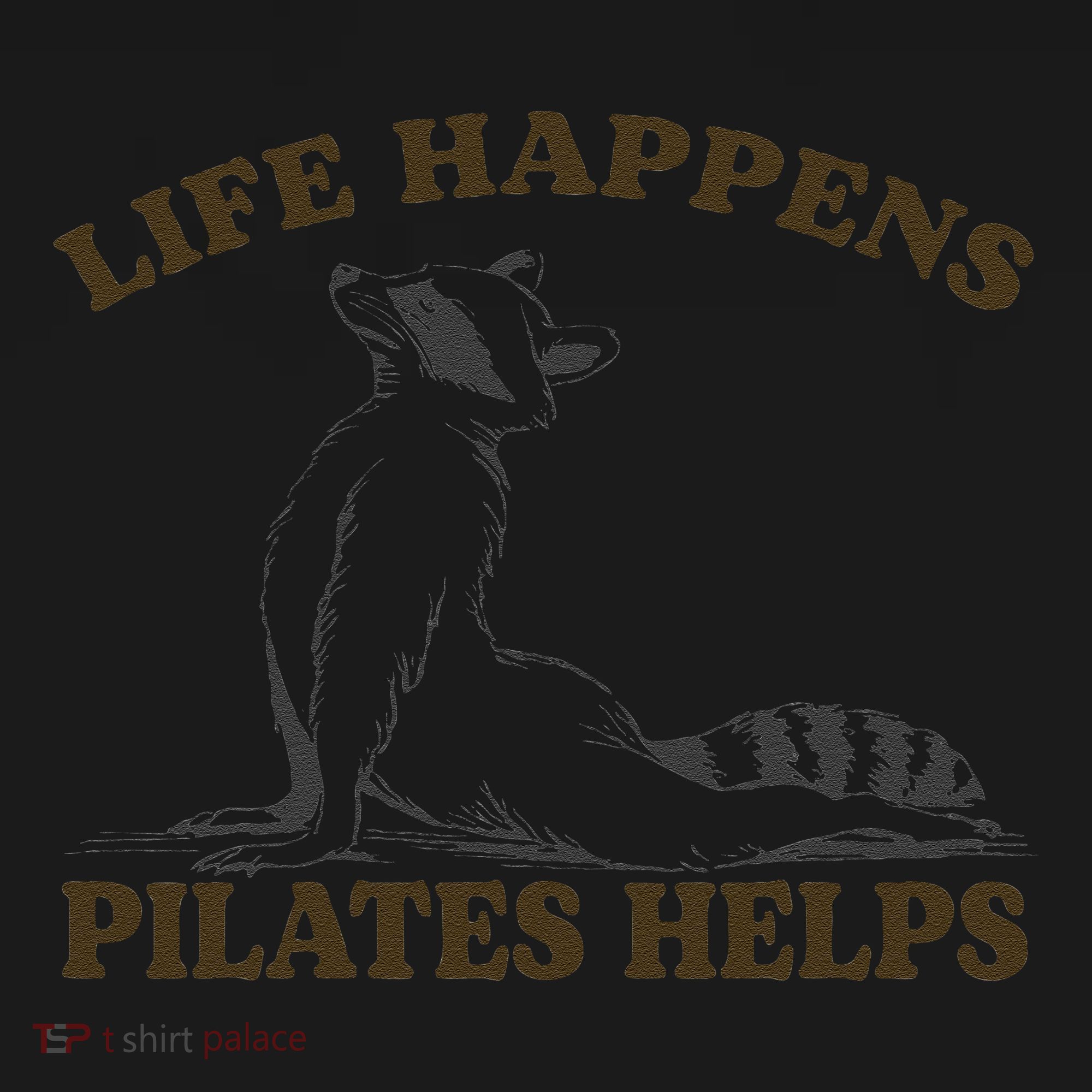 Funny Racoon Life Happens Pilates Helps Quote Motivation Women's Hoodie