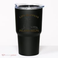 Funny Racoon Life Happens Pilates Helps Quote Motivation Tumbler thumb 0