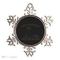 Funny Racoon Life Happens Pilates Helps Quote Motivation Ornament thumb 0