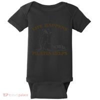 Funny Racoon Life Happens Pilates Helps Quote Motivation Baby Bodysuit thumb 0