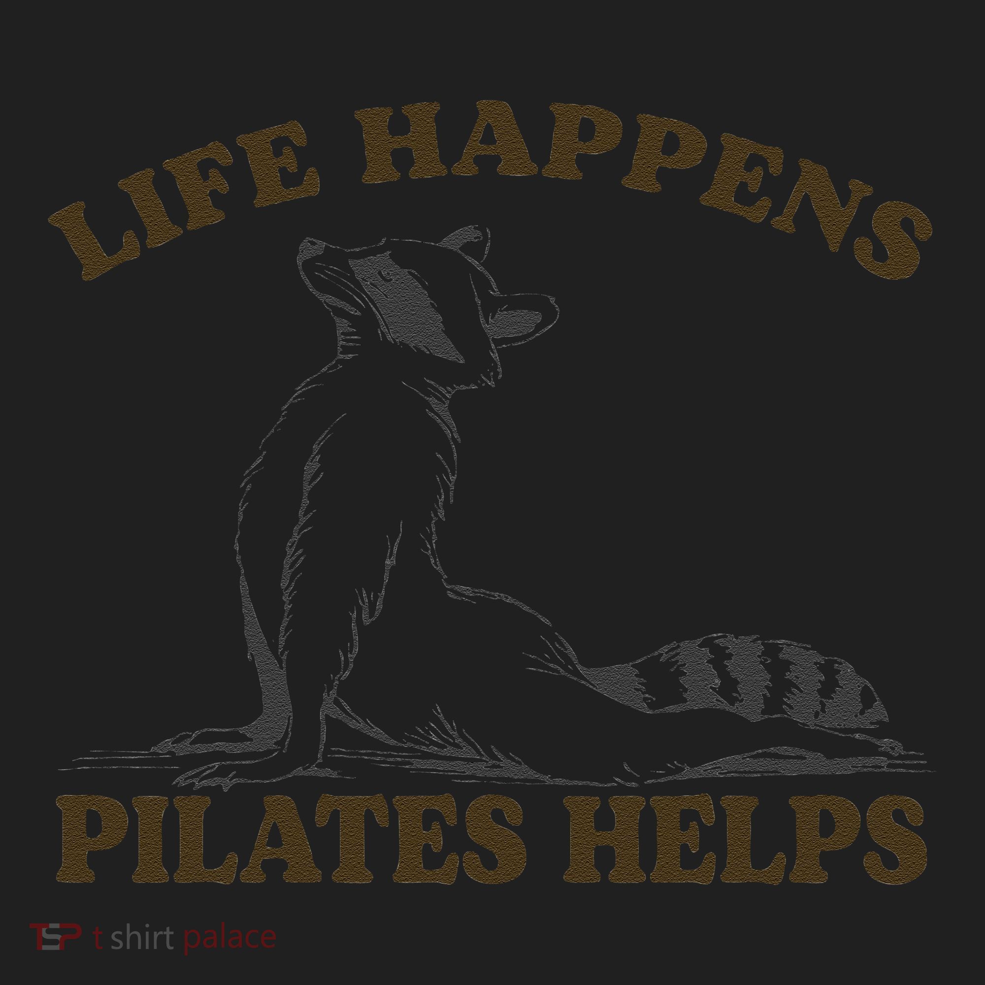 Funny Racoon Life Happens Pilates Helps Quote Motivation Hat