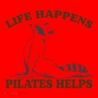 Funny Racoon Life Happens Pilates Helps Quote Motivation Santa Hat thumb 1
