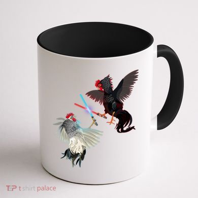 Fighting Rosters Lightsaber Cockfight Coffee Mug back