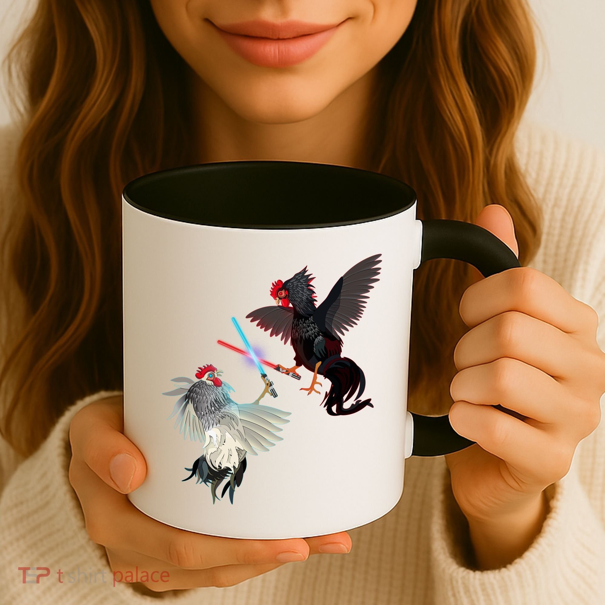 Fighting Rosters Lightsaber Cockfight Coffee Mug