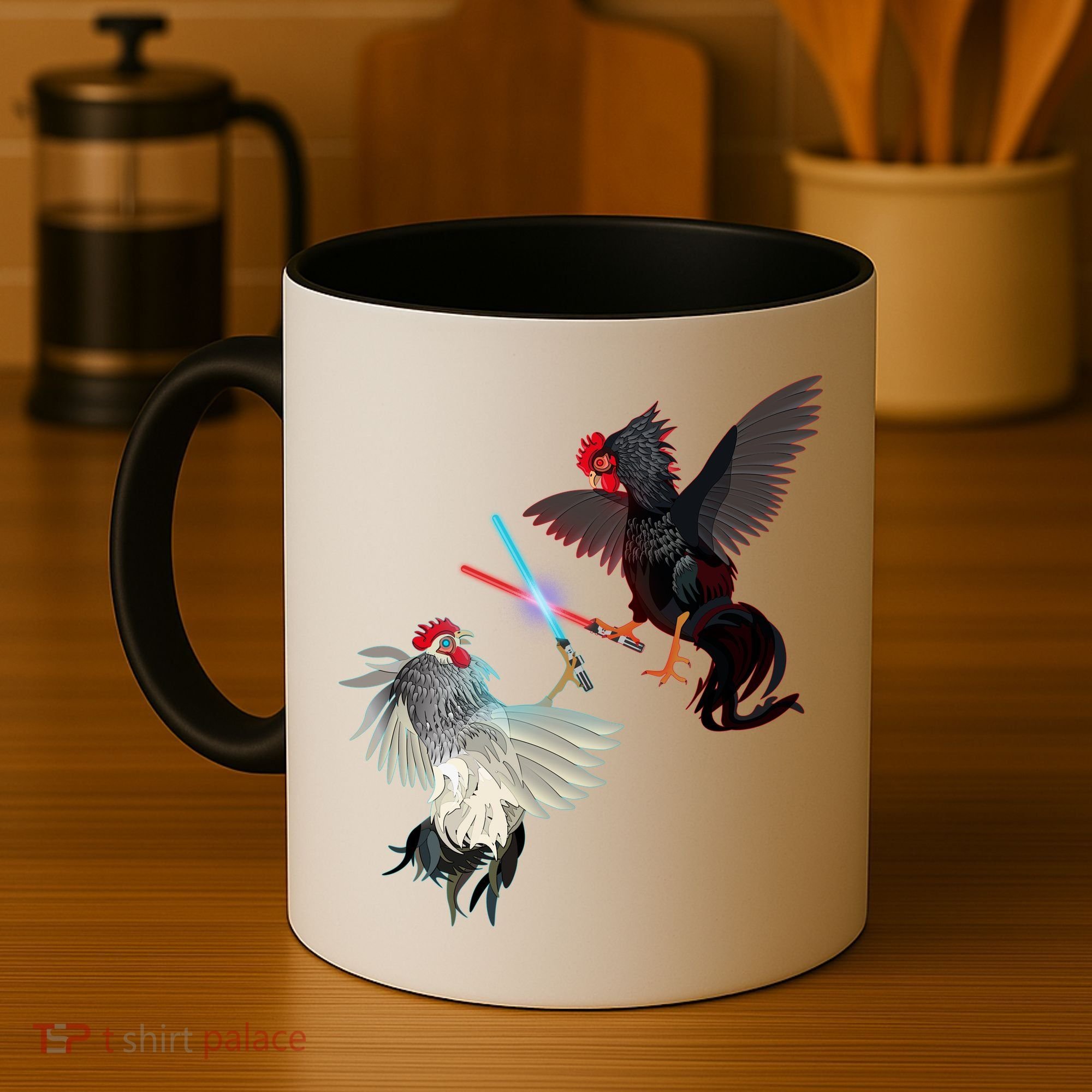 Fighting Rosters Lightsaber Cockfight Coffee Mug