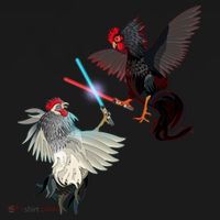 Fighting Rosters Lightsaber Cockfight Ornament thumb 1