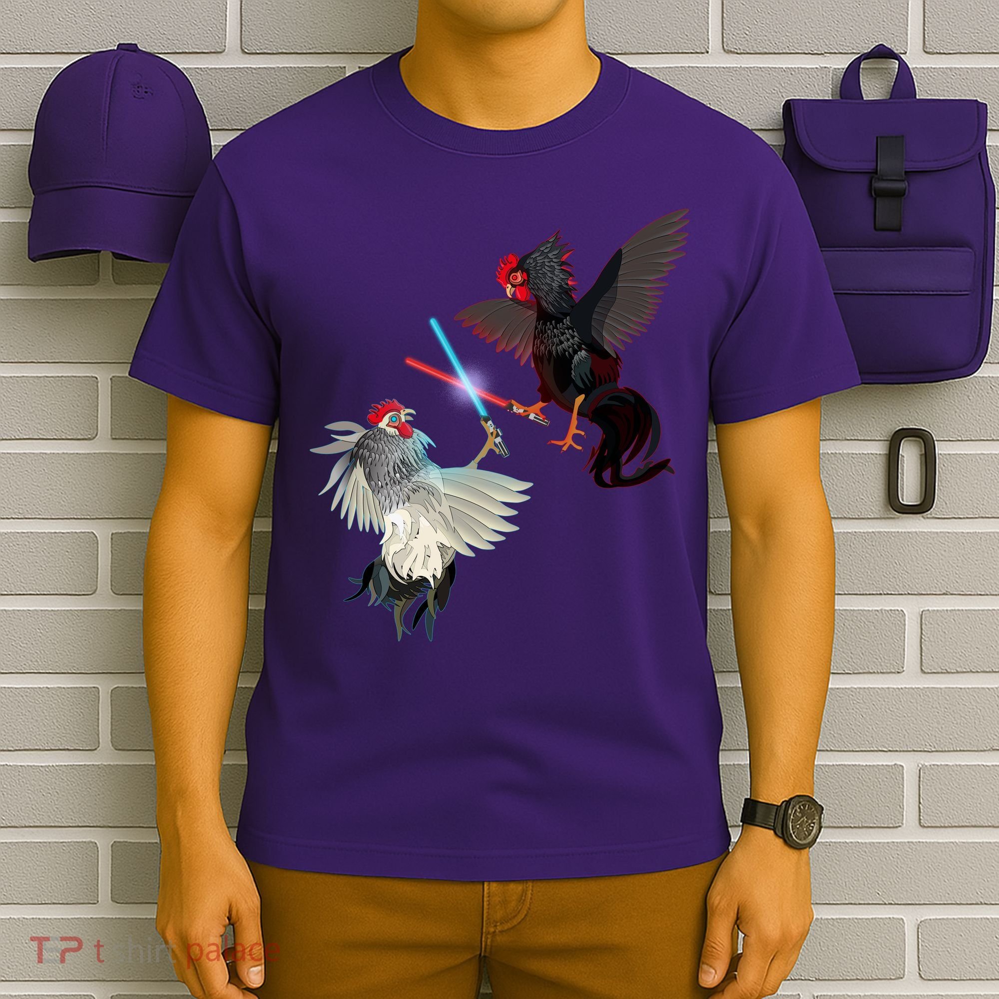 Fighting Rosters Lightsaber Cockfight T-Shirt