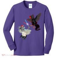 Fighting Rosters Lightsaber Cockfight Kids Long Sleeve Shirt thumb 0