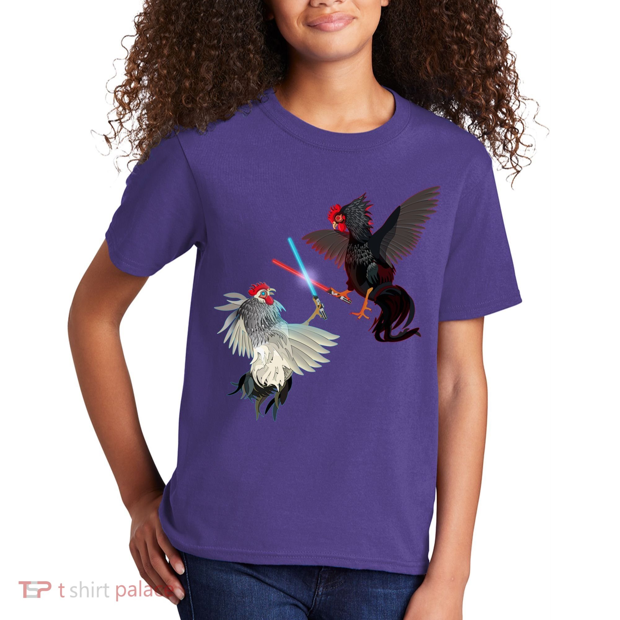 Fighting Rosters Lightsaber Cockfight Kids T-Shirt