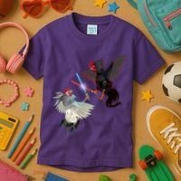 Fighting Rosters Lightsaber Cockfight Kids T-Shirt thumb 3