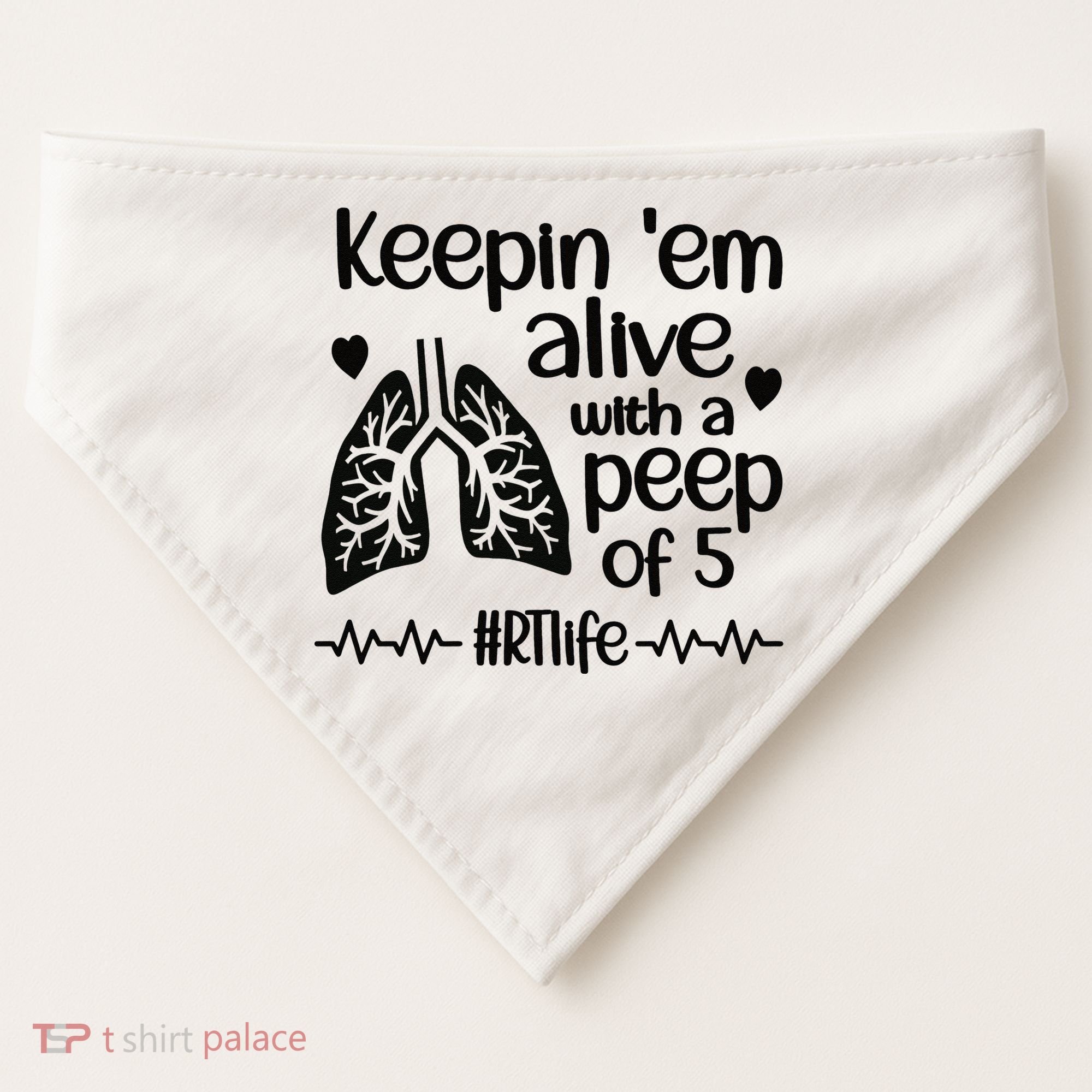 Funny RT Life Respiratory Therapist Respiratory Therapy USA-Made Doggie Bandana
