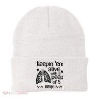 Funny RT Life Respiratory Therapist Respiratory Therapy Beanie thumb 0