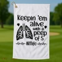 Funny RT Life Respiratory Therapist Respiratory Therapy Golf Towel thumb 1