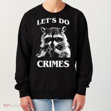 Funny Raccoon Lets Do Crimes Trashed Racoon Panda Lovers Women's Sweatshirt