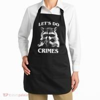 Funny Raccoon Lets Do Crimes Trashed Racoon Panda Lovers Apron thumb 2