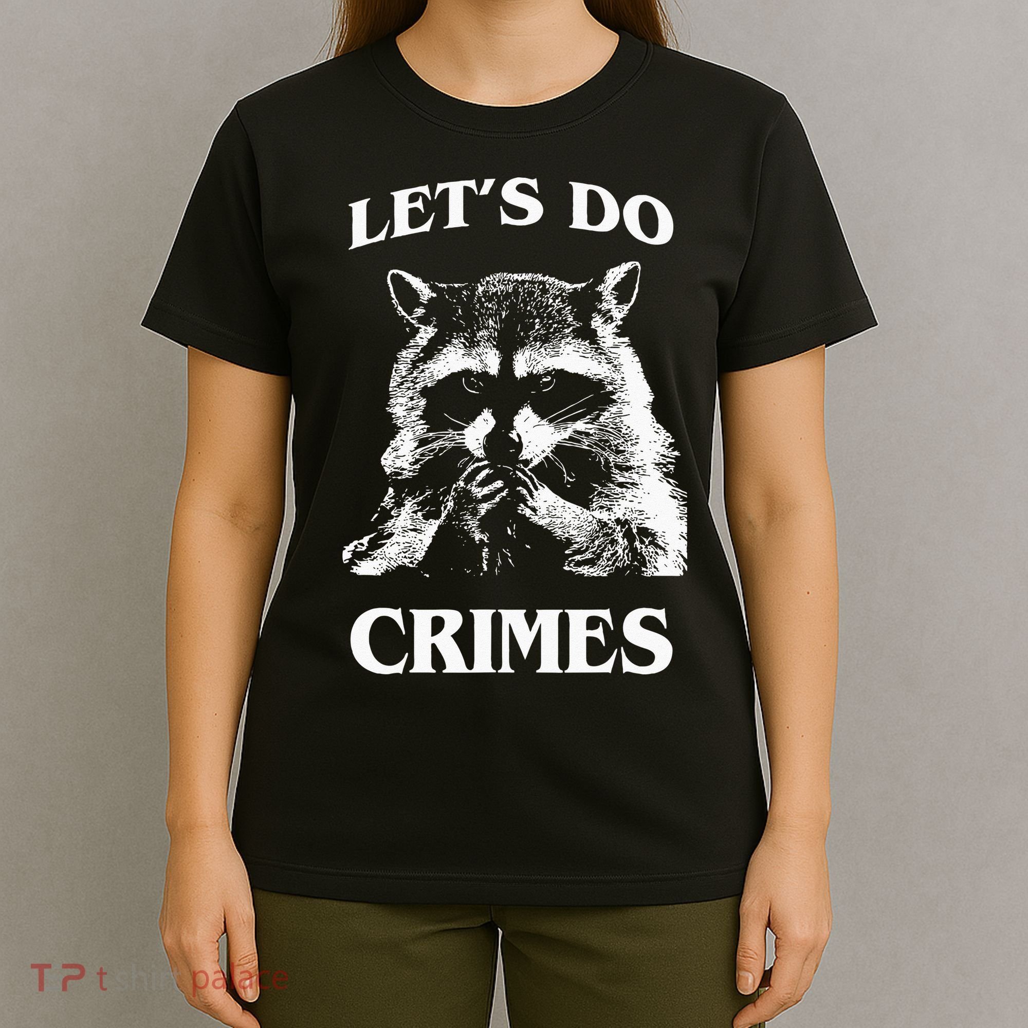 Funny Raccoon Lets Do Crimes Trashed Racoon Panda Lovers T-Shirt
