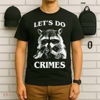 Funny Raccoon Lets Do Crimes Trashed Racoon Panda Lovers T-Shirt thumb 6