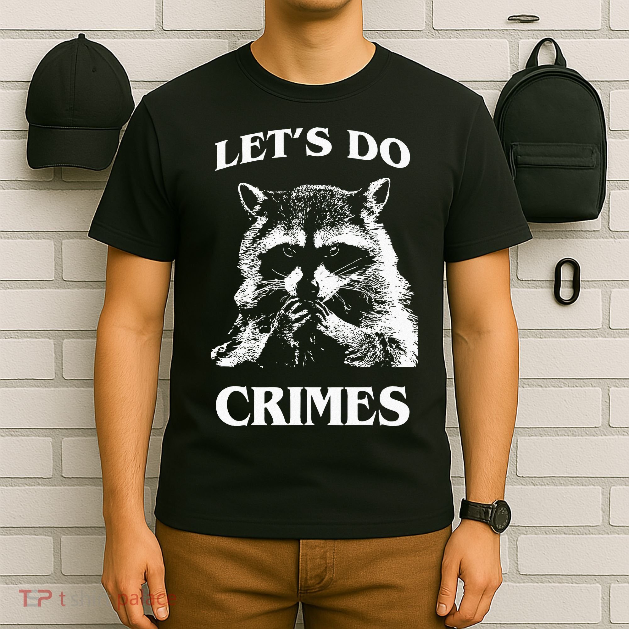 Funny Raccoon Lets Do Crimes Trashed Racoon Panda Lovers T-Shirt