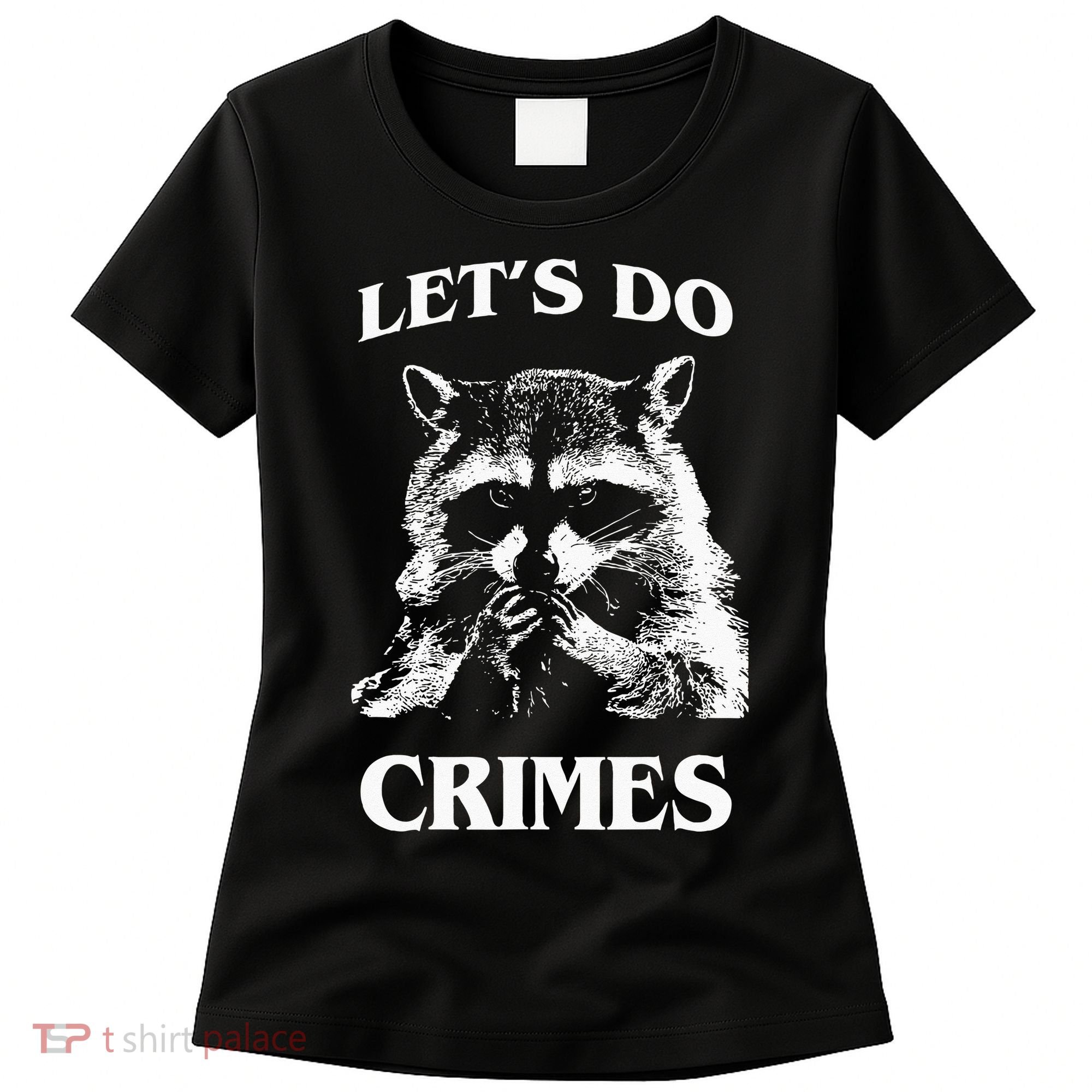 Funny Raccoon Lets Do Crimes Trashed Racoon Panda Lovers Women's T-Shirt