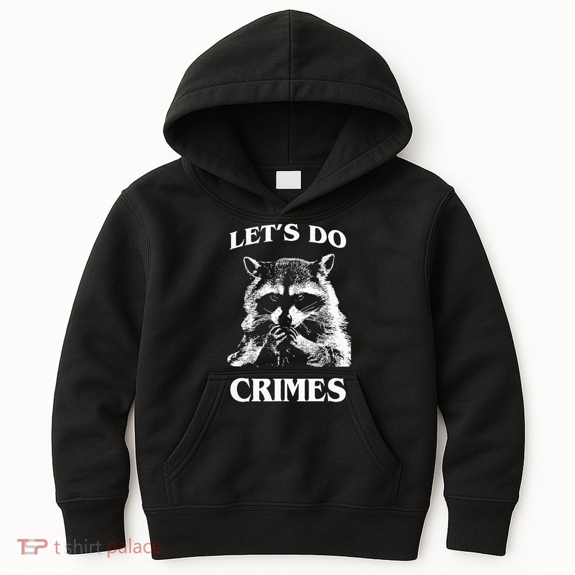 Funny Raccoon Lets Do Crimes Trashed Racoon Panda Lovers Kids Hoodie