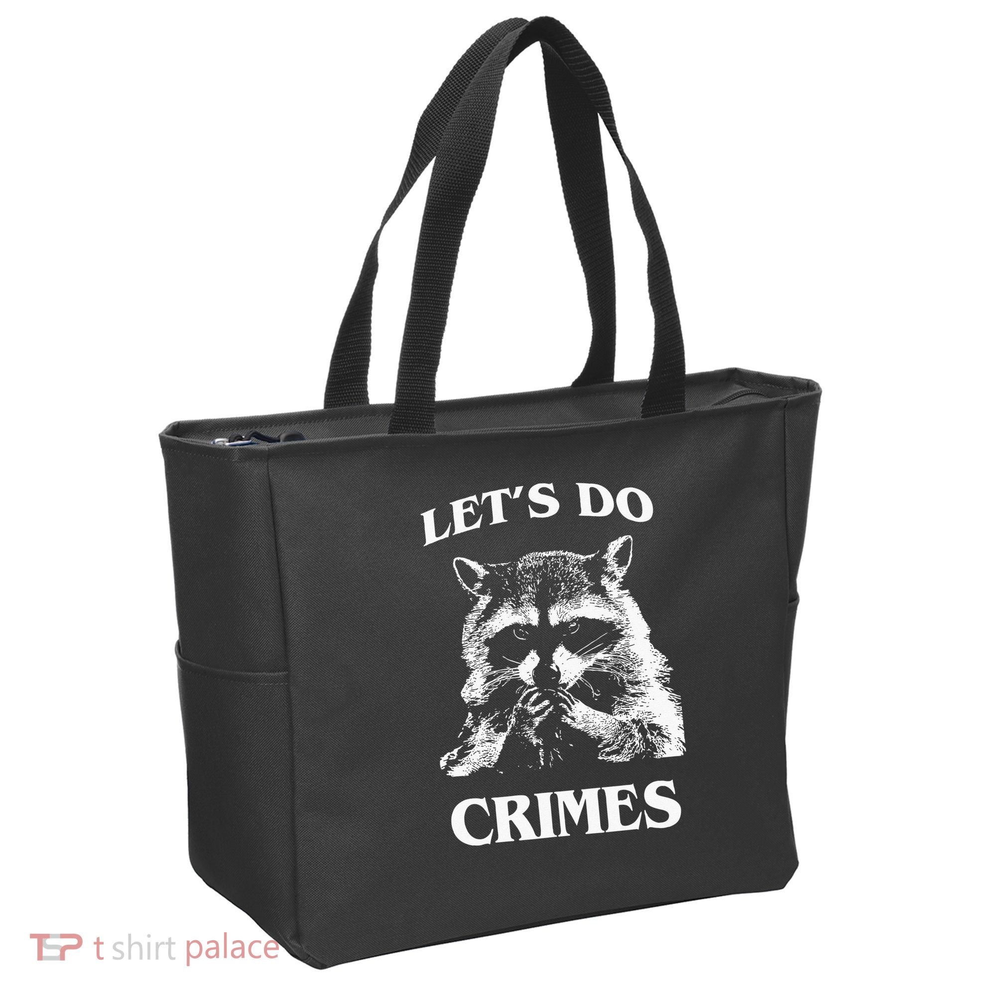 Funny Raccoon Lets Do Crimes Trashed Racoon Panda Lovers Tote Bag