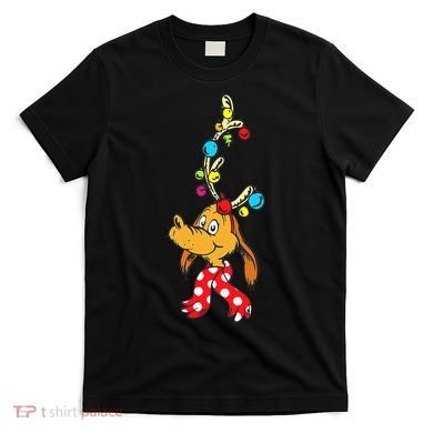 Funny Reindeer Max Dog Christmas  T-Shirt