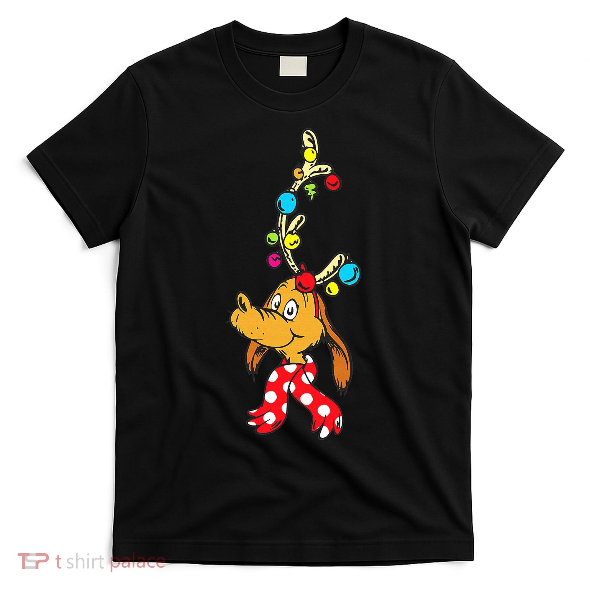 Funny Reindeer Max Dog Christmas  T-Shirt