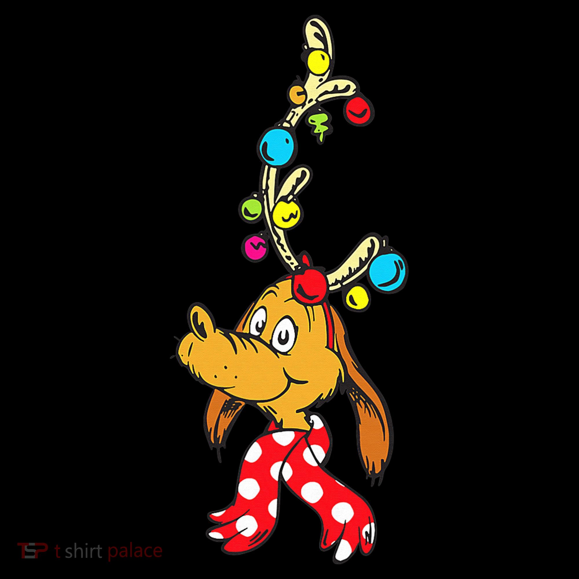 Funny Reindeer Max Dog Christmas  T-Shirt