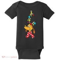 Funny Reindeer Max Dog Christmas  Baby Bodysuit thumb 0