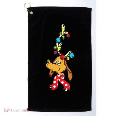Funny Reindeer Max Dog Christmas  Golf Towel