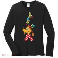 Funny Reindeer Max Dog Christmas  Women's Long Sleeve Shirt thumb 0